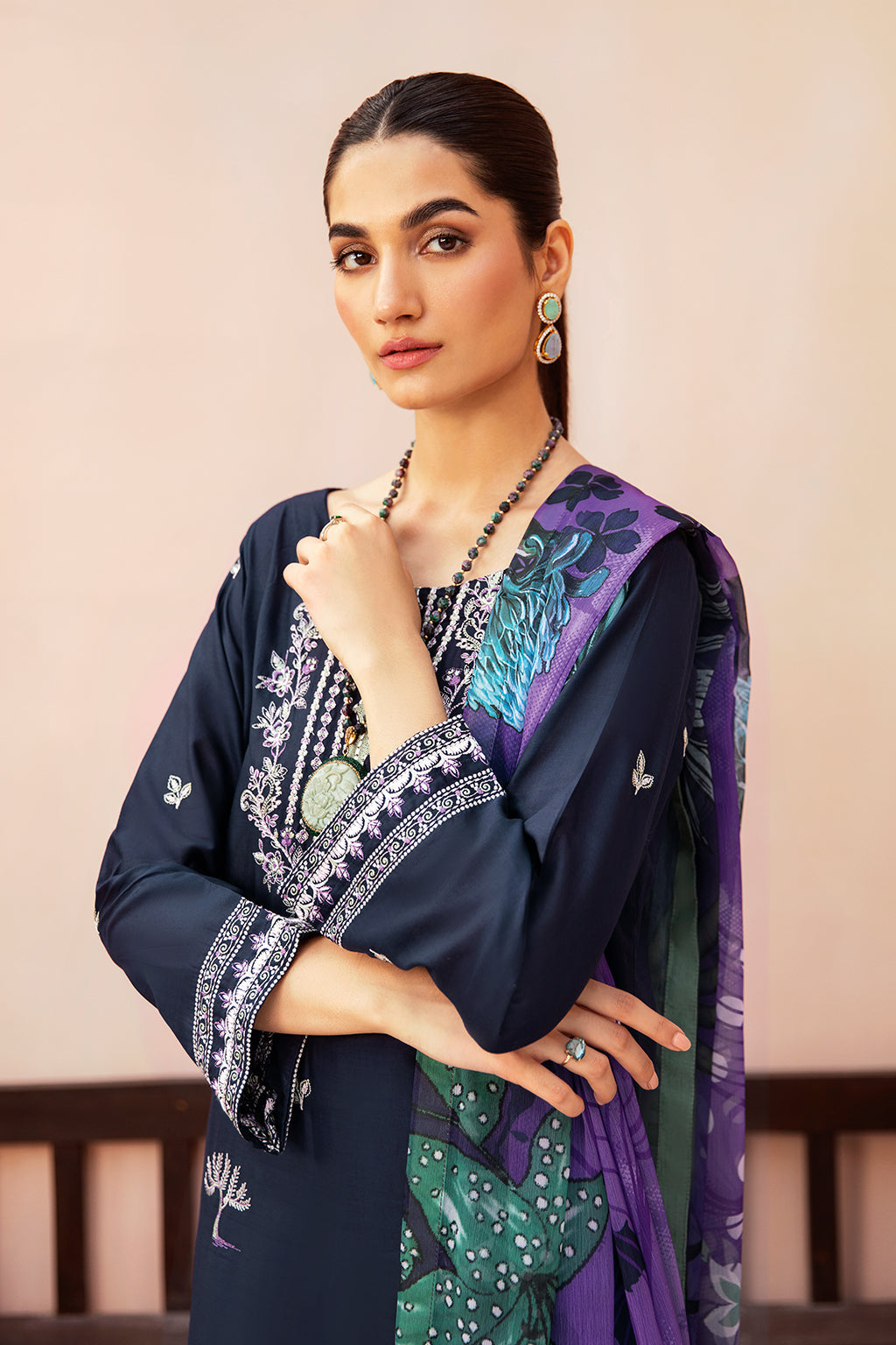 Afsanah | Essentials Lawn | MIDNIGHT A-03