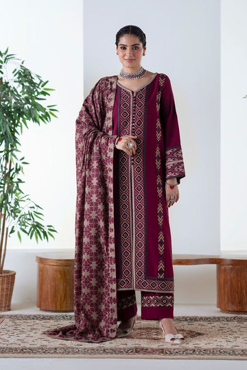 Maryum N Maria | Noore Winters 25 | 3 Piece Embroidered Khaddar MALALAI - FSU5670