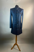 Blue Printed Sherwani