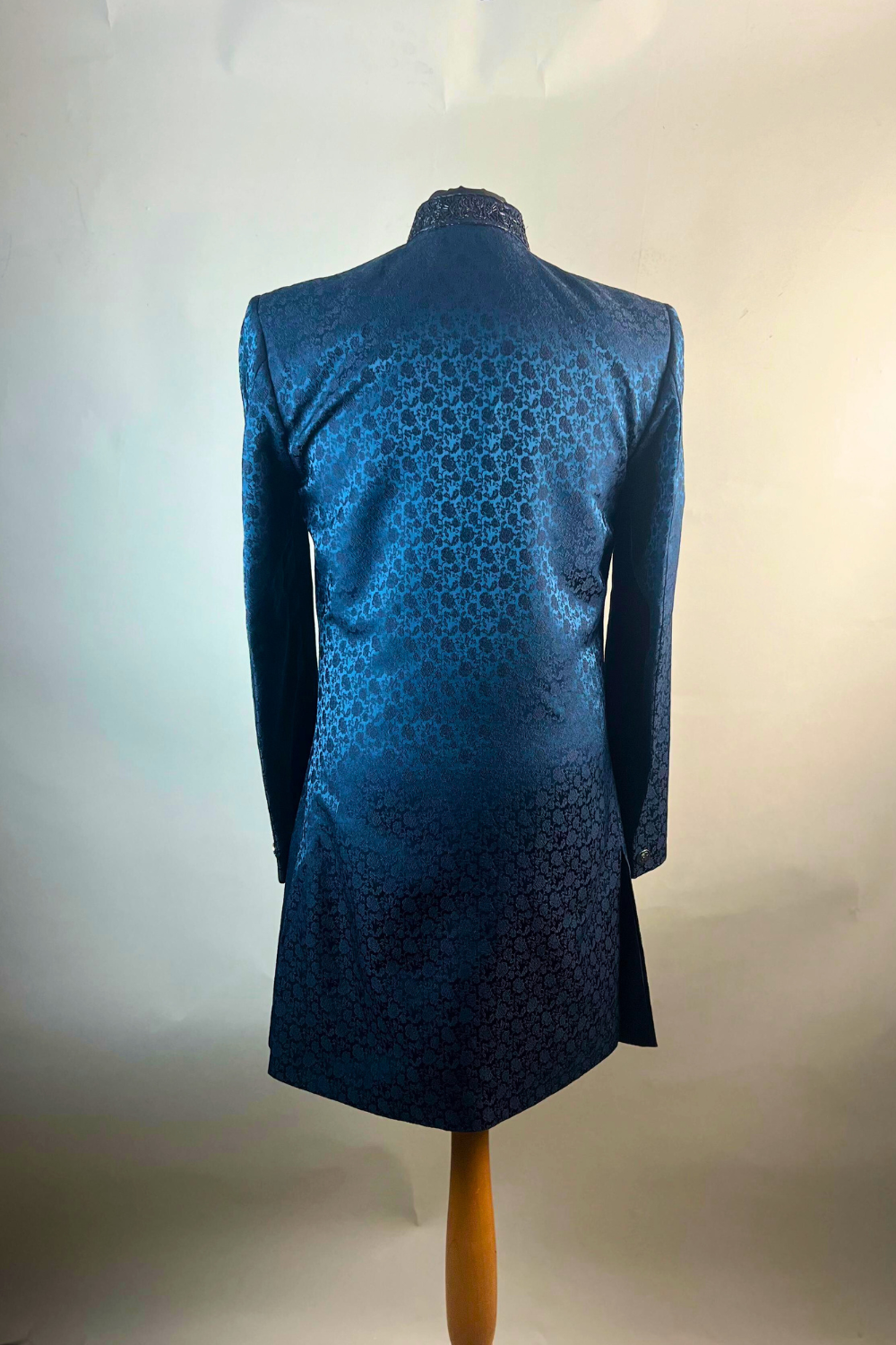 Blue Printed Sherwani