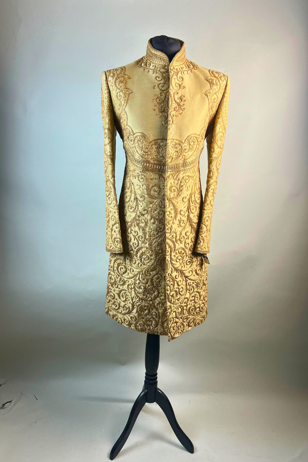 Gold Sherwani with Embroidery