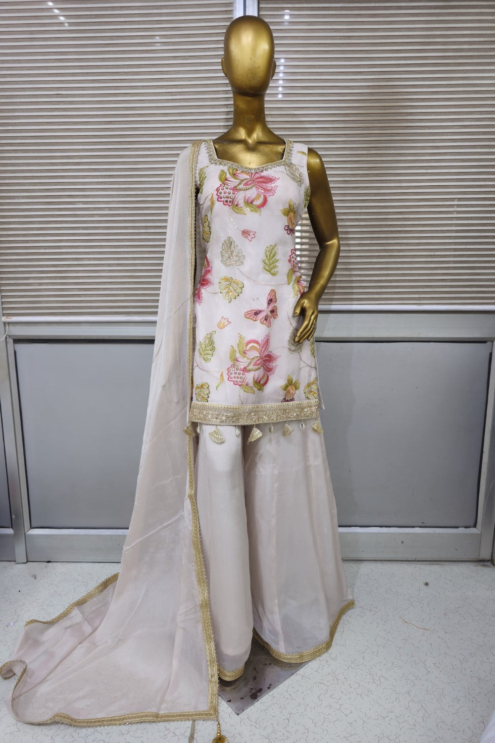 Beautiful Printed sharara set with soft net dupatta