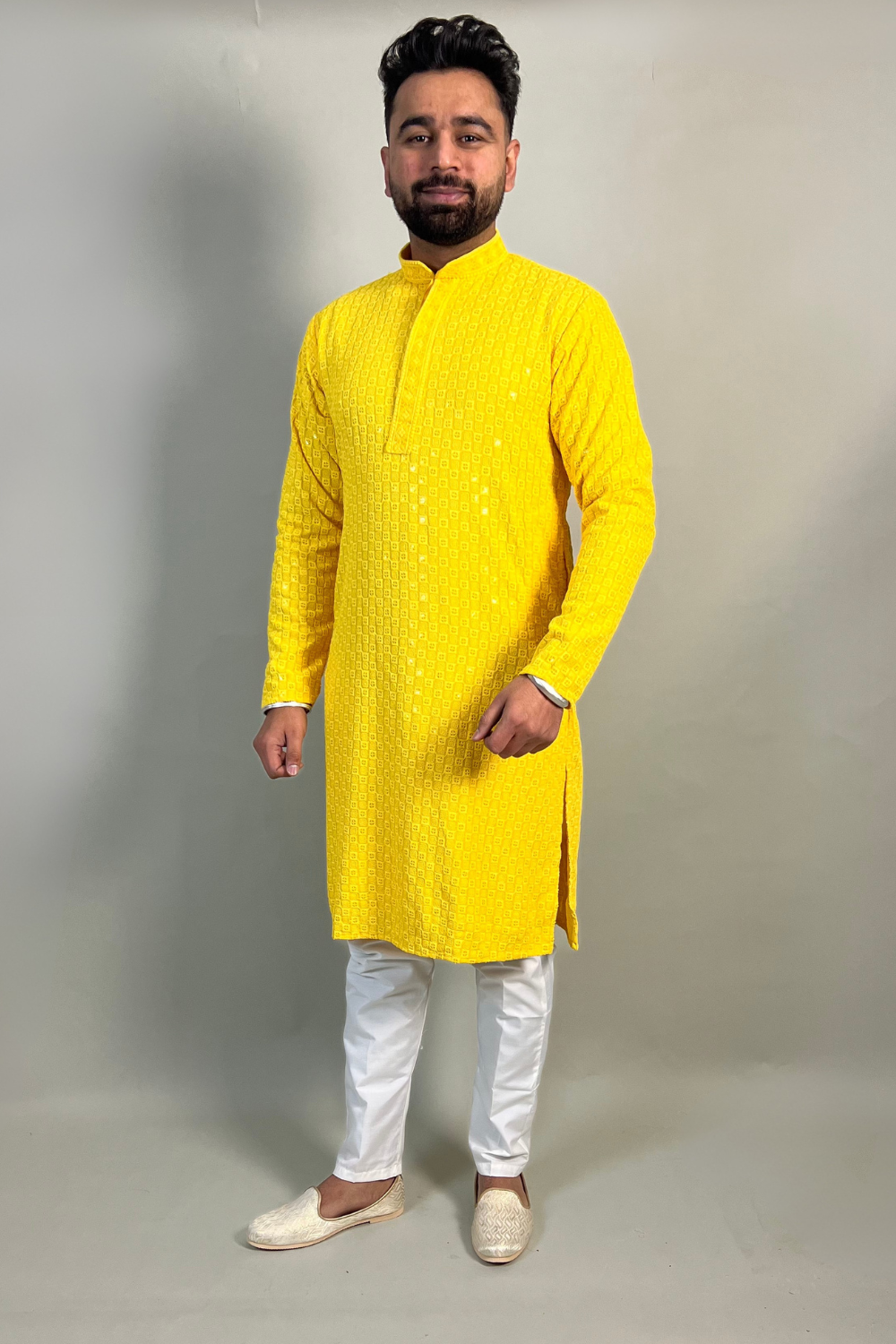 CHICKEN KARI KURTA IN YELLOW