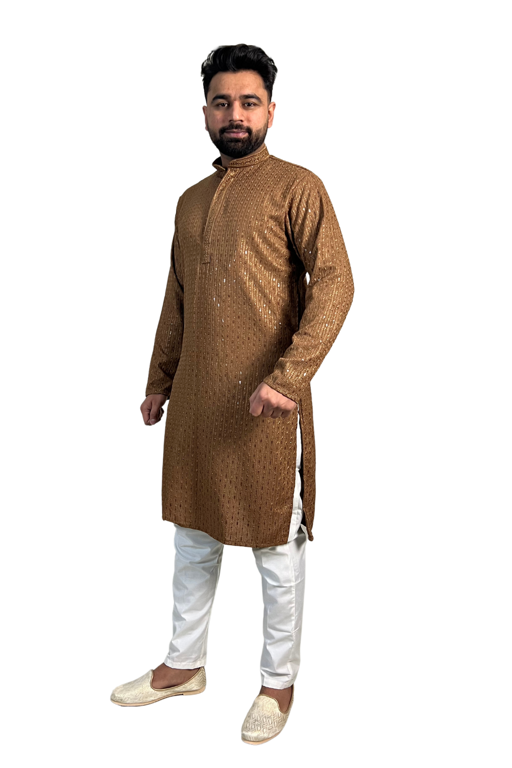 CHICKEN KARI KURTA IN BROWN