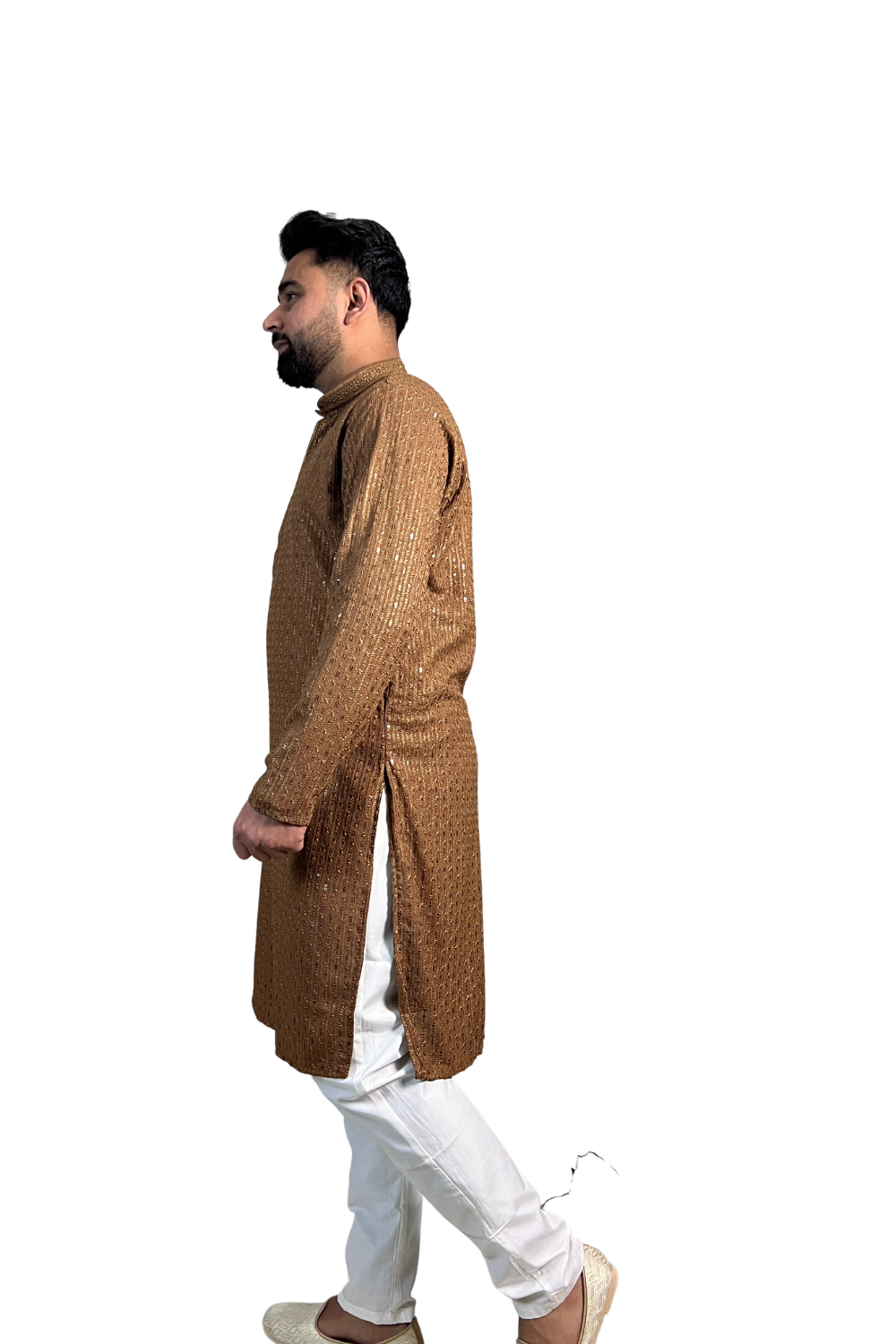 CHICKEN KARI KURTA IN BROWN Secondary image