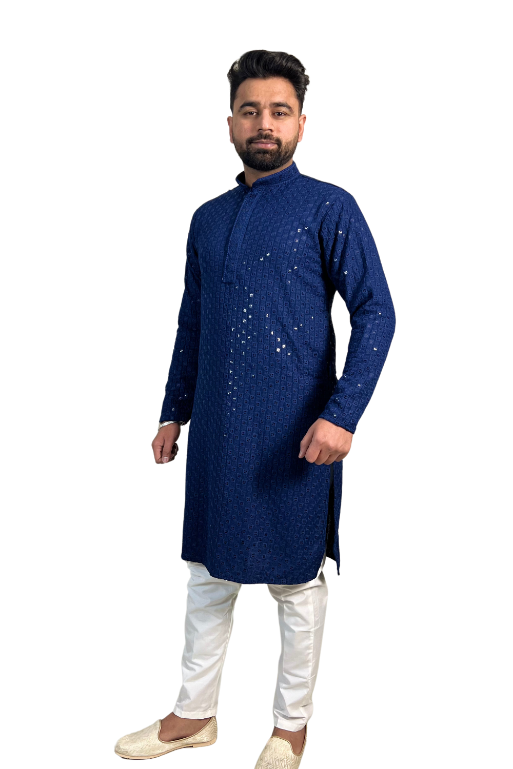 NAVY BLUE CHICKEN KARI KURTA PAJAMA