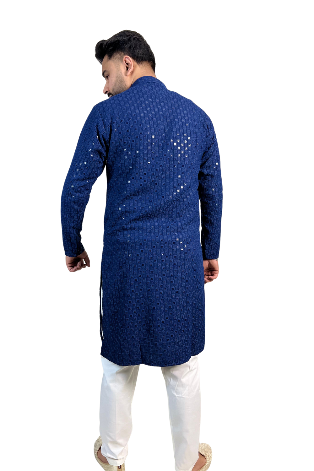 NAVY BLUE CHICKEN KARI KURTA PAJAMA