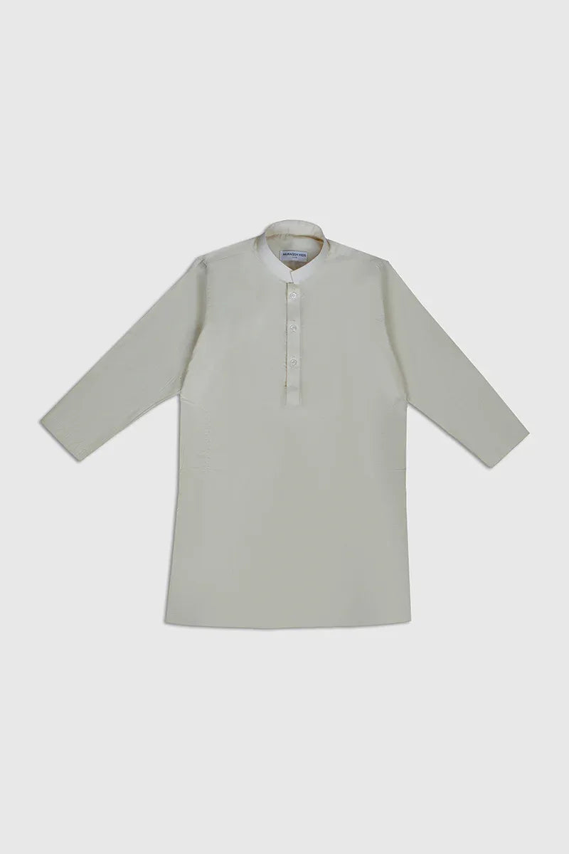Bosky White Soft Cotton Kurta Trouser - Kids