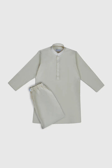 Bosky White Soft Cotton Kurta Trouser - Kids