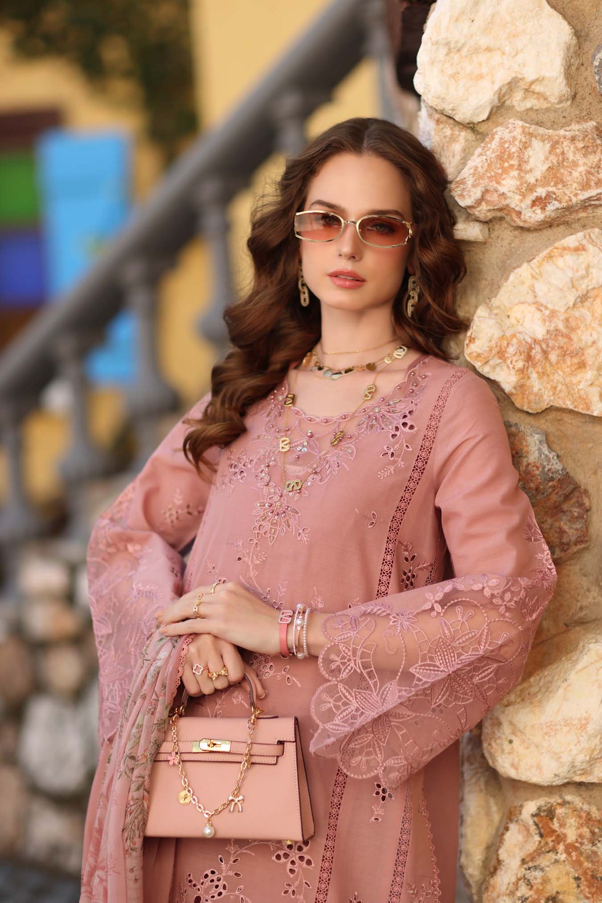 Noor by Saadia Asad | Luxe Chikankari 26 | D8 - B - Petal Pink