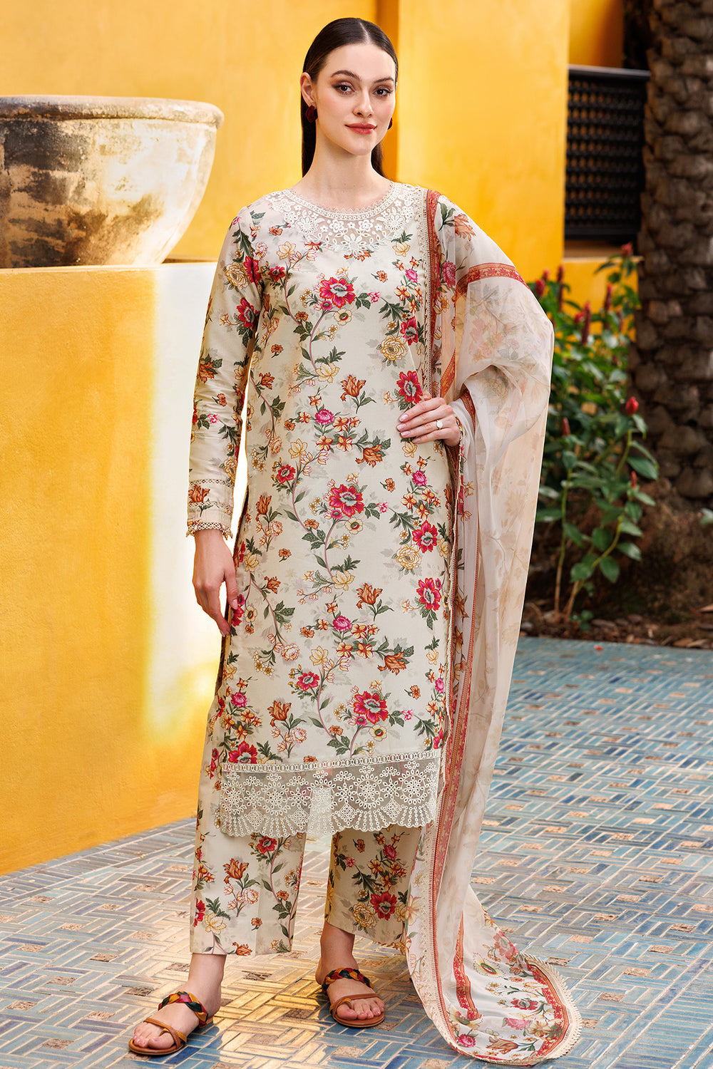 Farasha | Printed Essentials | Ivory Dusk