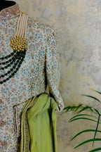 Ivory Silk Hand Embroidered  Sherwani