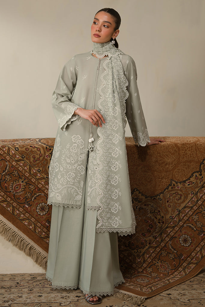 Cross Stitch | Chikankari Lawn 24 | SEA MIST