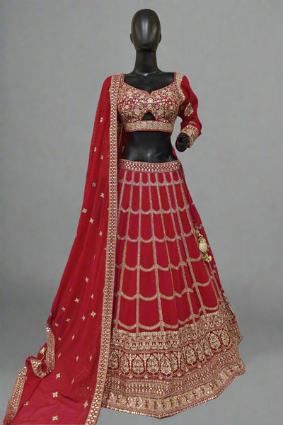 Elegant white lehenga with resham and zardosi work