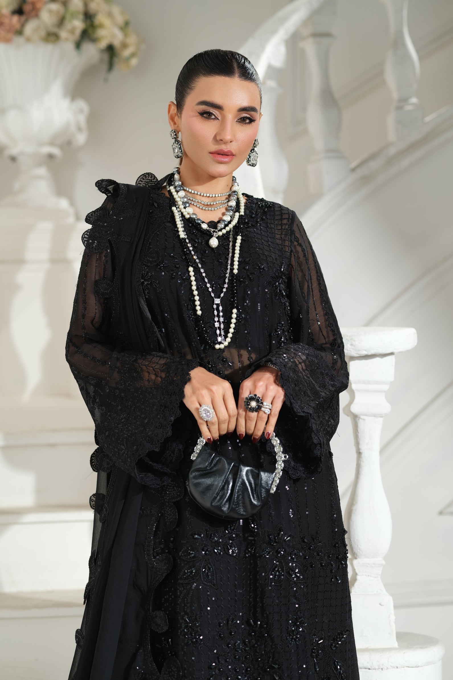 Maryam Hussain | Meer Embroidered Chiffon | Andaz Meer-01