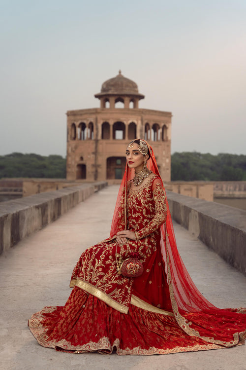 Maya | Wedding Formal Ulfat | SURKH - by - Libasekhas UK - Registered Vendor of : Maya - 100% Original Designer Dresss