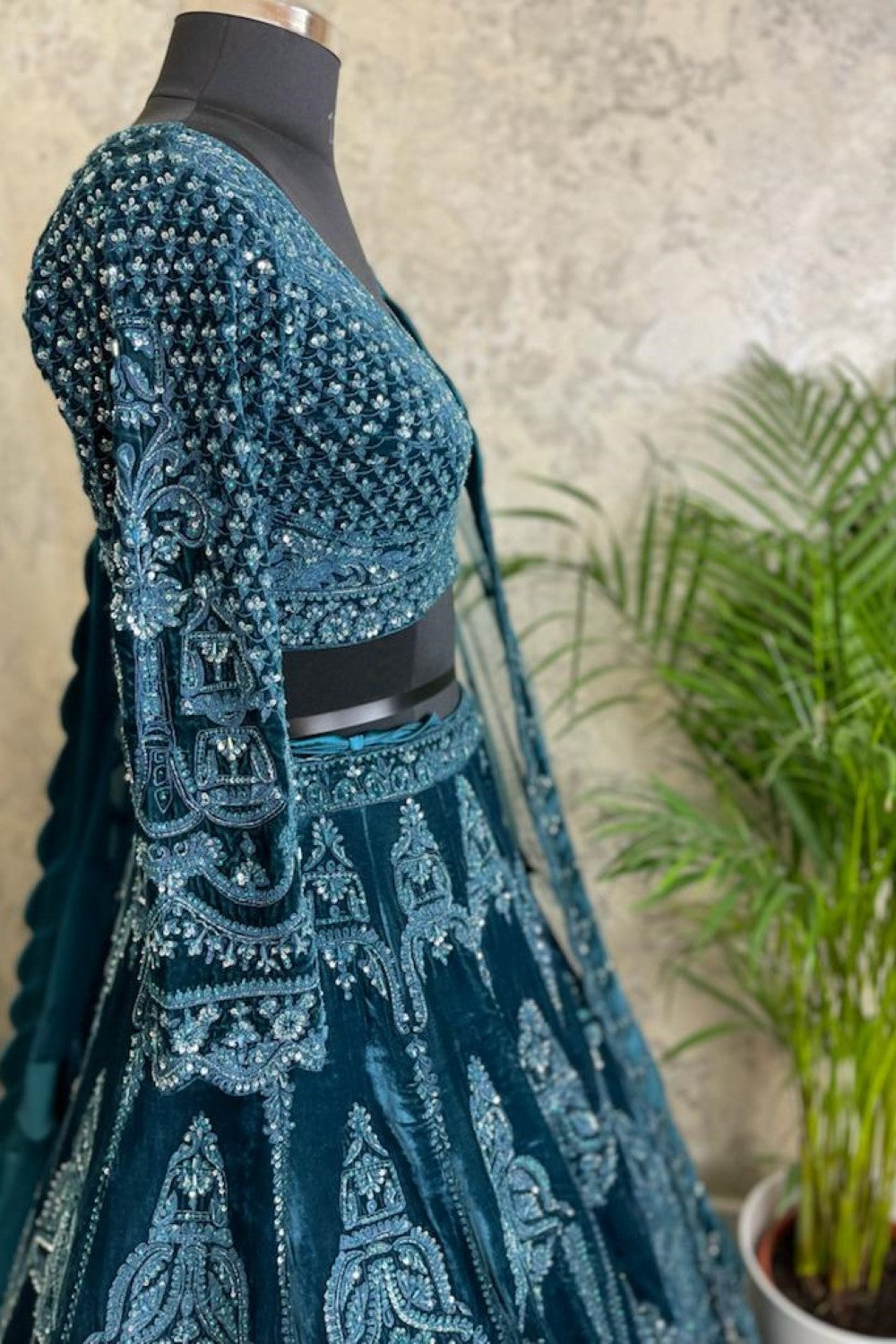 Hand embroidered bridal lehenga