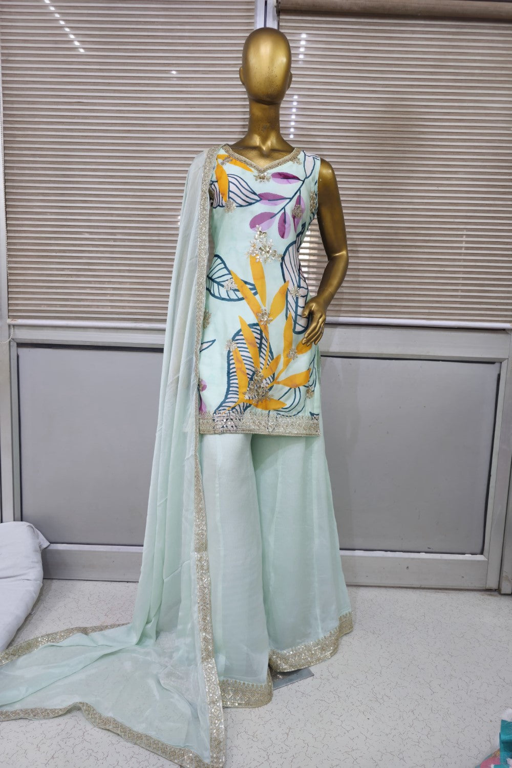 Beautiful Printed sharara set with soft net dupatta
