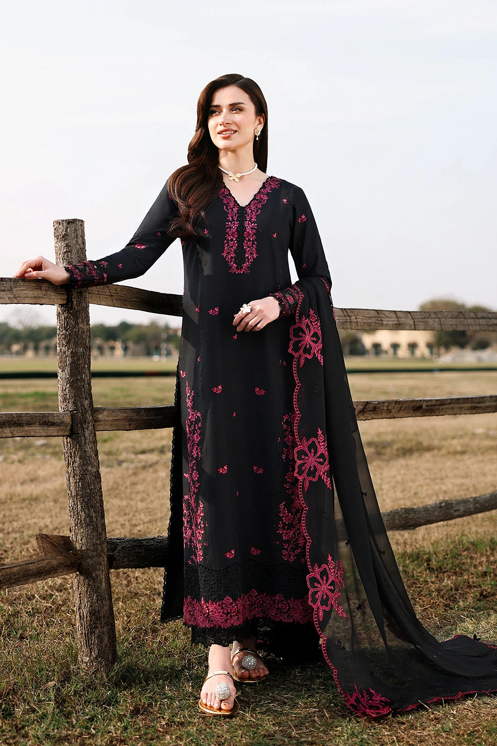 Azure | Luxury Lawn 26 | Black Cherry