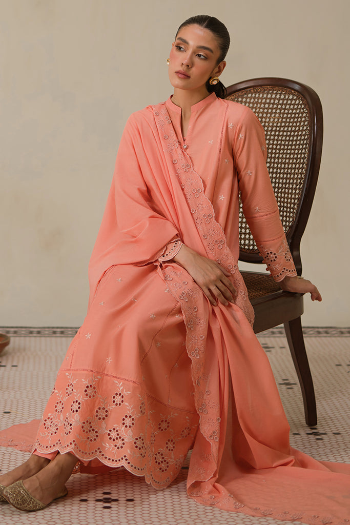 Cross Stitch | Chikankari Lawn 24 | CORAL HAZE