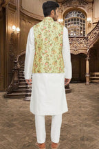 Classy Yellow Brocade Nehru Jacket
