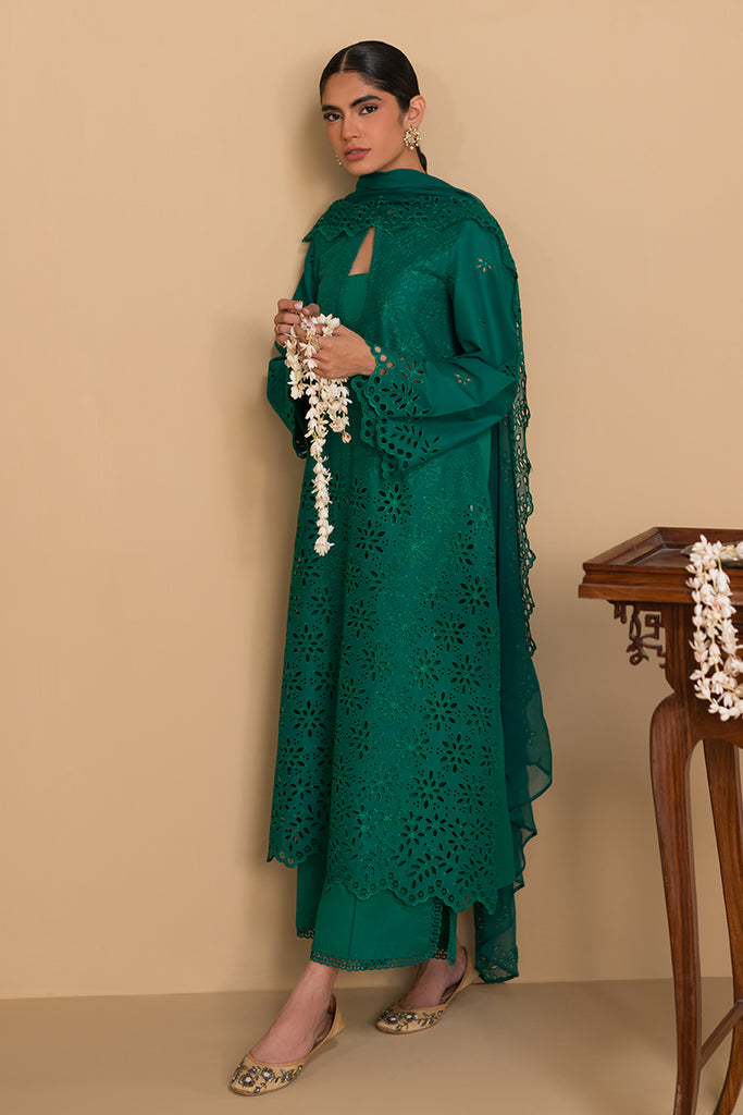 Cross Stitch | Chikankari Lawn 24 | PINE FOREST