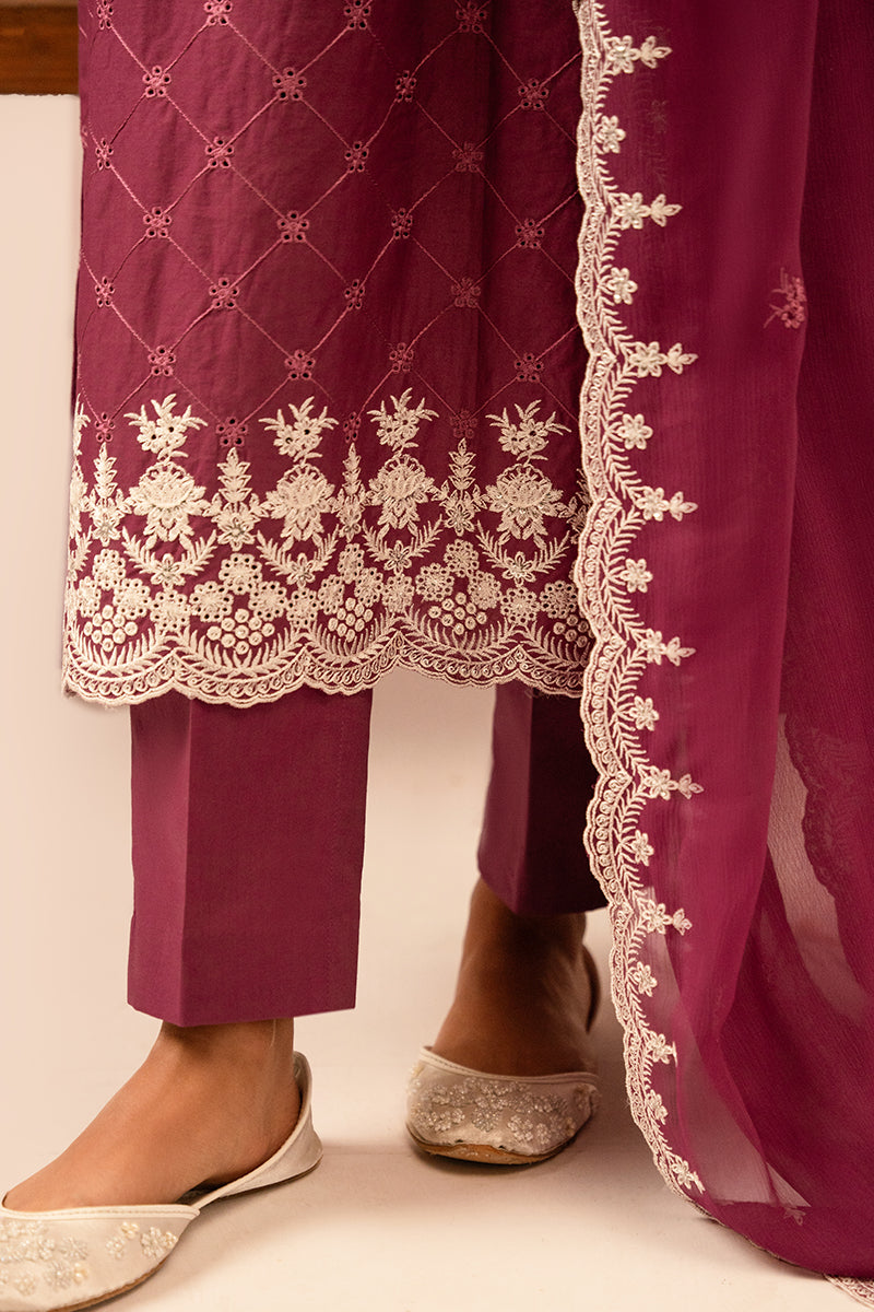 Cross Stitch | Mahiri Embroidered Lawn 24 | VIOLET QUARTZ