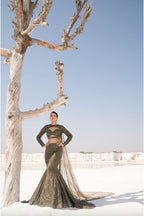 Green Bridal Lehenga with Sequence & Hand Embroidery