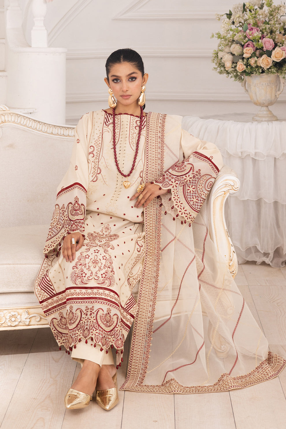 Maryum N Maria | Mira Luxury Lawn | BEHNAZ - FS50098