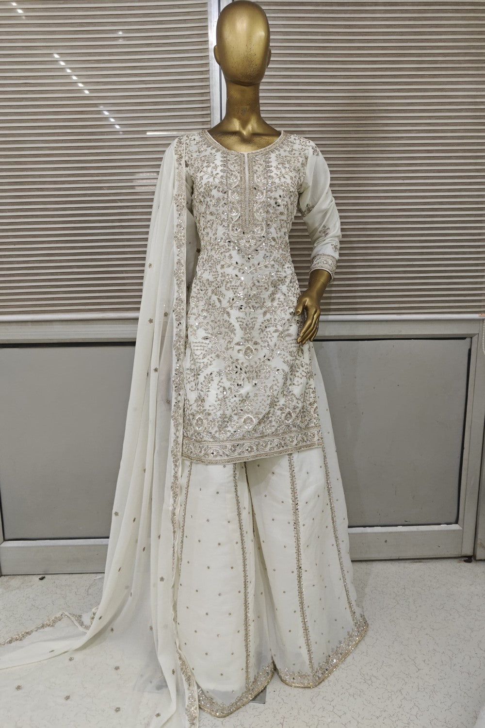 Diyas exclusive sharara with all hand work in silk