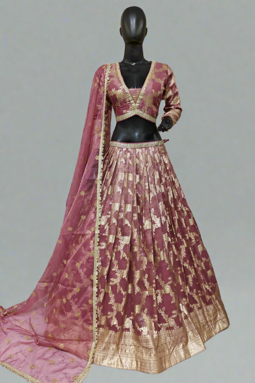 Mesmersing Pink brocade lehenga