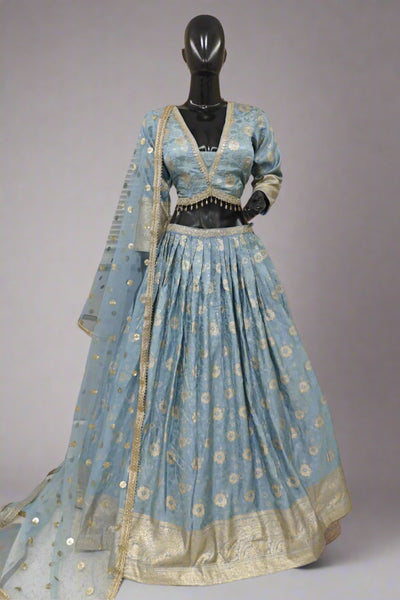 Super stunning lilac banarasi lehenga