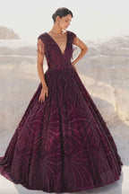 Bridal Long Dress in Plum