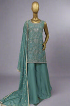 Hand  Embroidered sharara in sequins and thread work