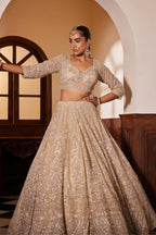 Nude Embroidered Bridal Lehenga