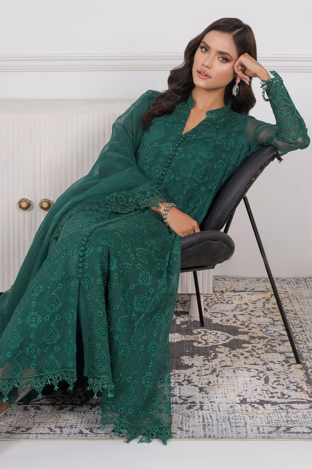 Baroque | Formals Collection | EMBROIDERED SCHIFFLI CHIFFON UF-339
