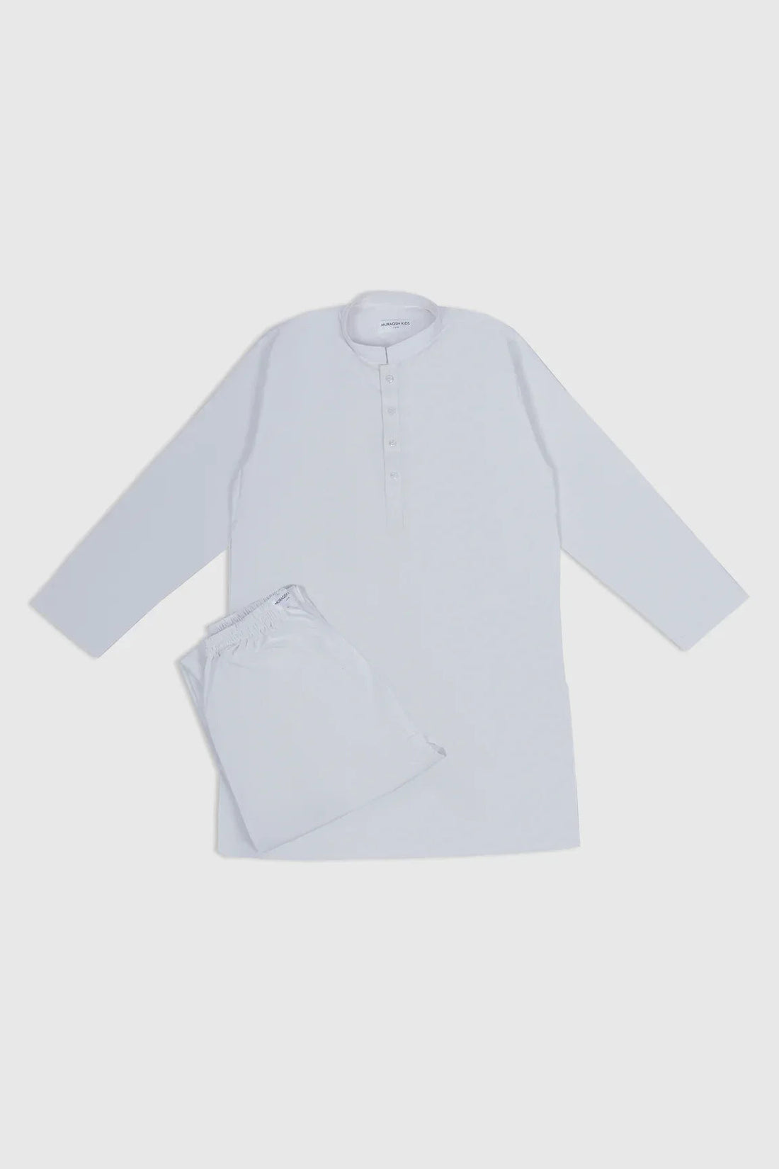 Off White Blended Kurta Trouser - Kids