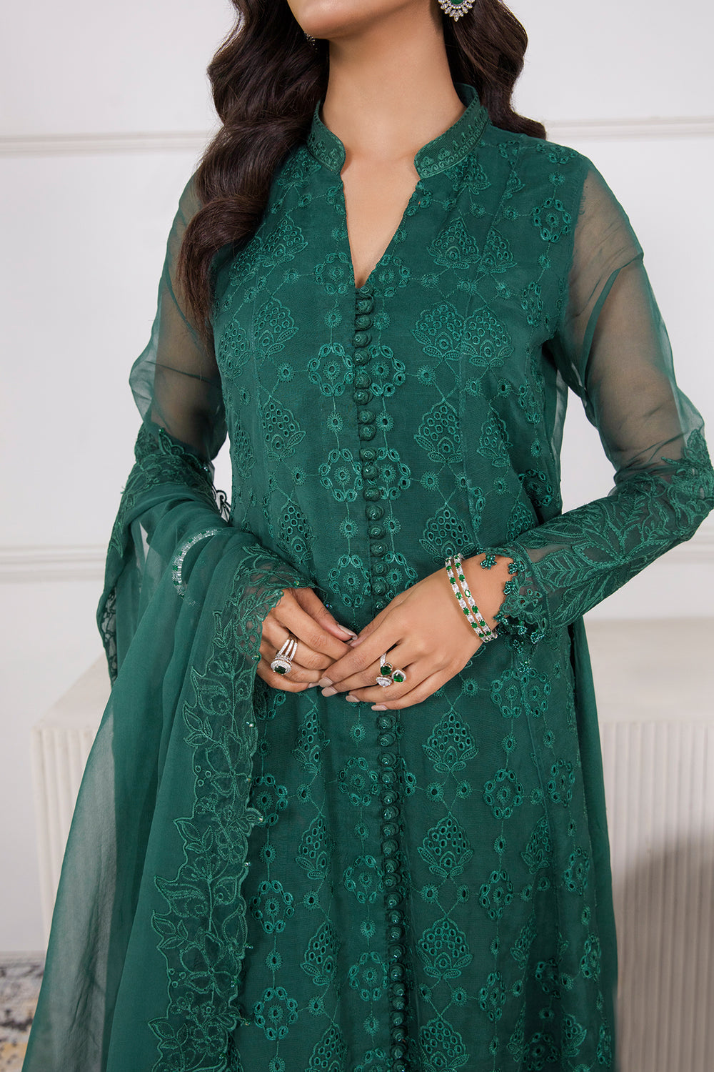 Baroque | Formals Collection | EMBROIDERED SCHIFFLI CHIFFON UF-339