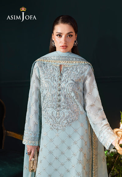 Asim Jofa | Lumiere Formals | AJLFC-01 EMBROIDERED PAPER COTTON