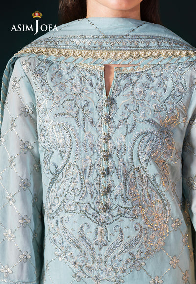 Asim Jofa | Lumiere Formals | AJLFC-01 EMBROIDERED PAPER COTTON