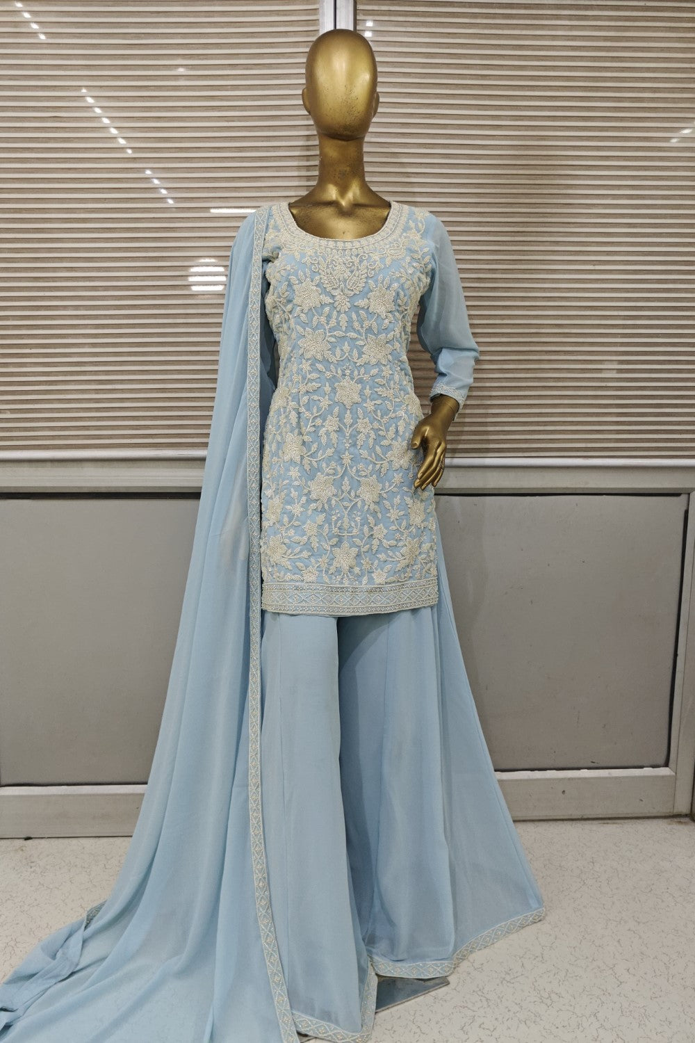 Elegant georgette based handwork sharara