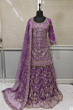 Classy Lehenga in  Resham and sequins with long top