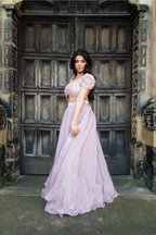 Baby Pink Lehenga with Embroidered Top