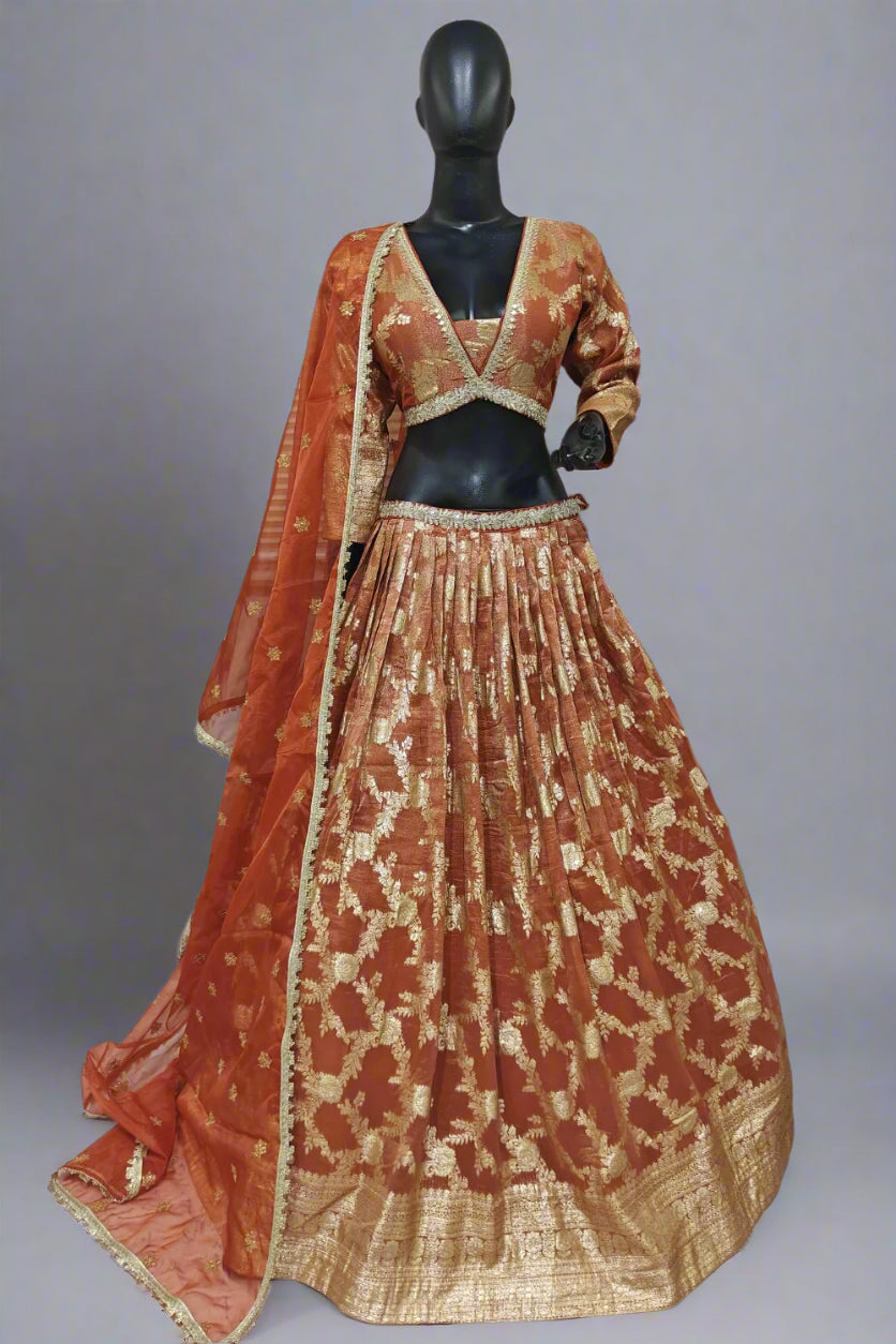 Mesmersing Pink brocade lehenga