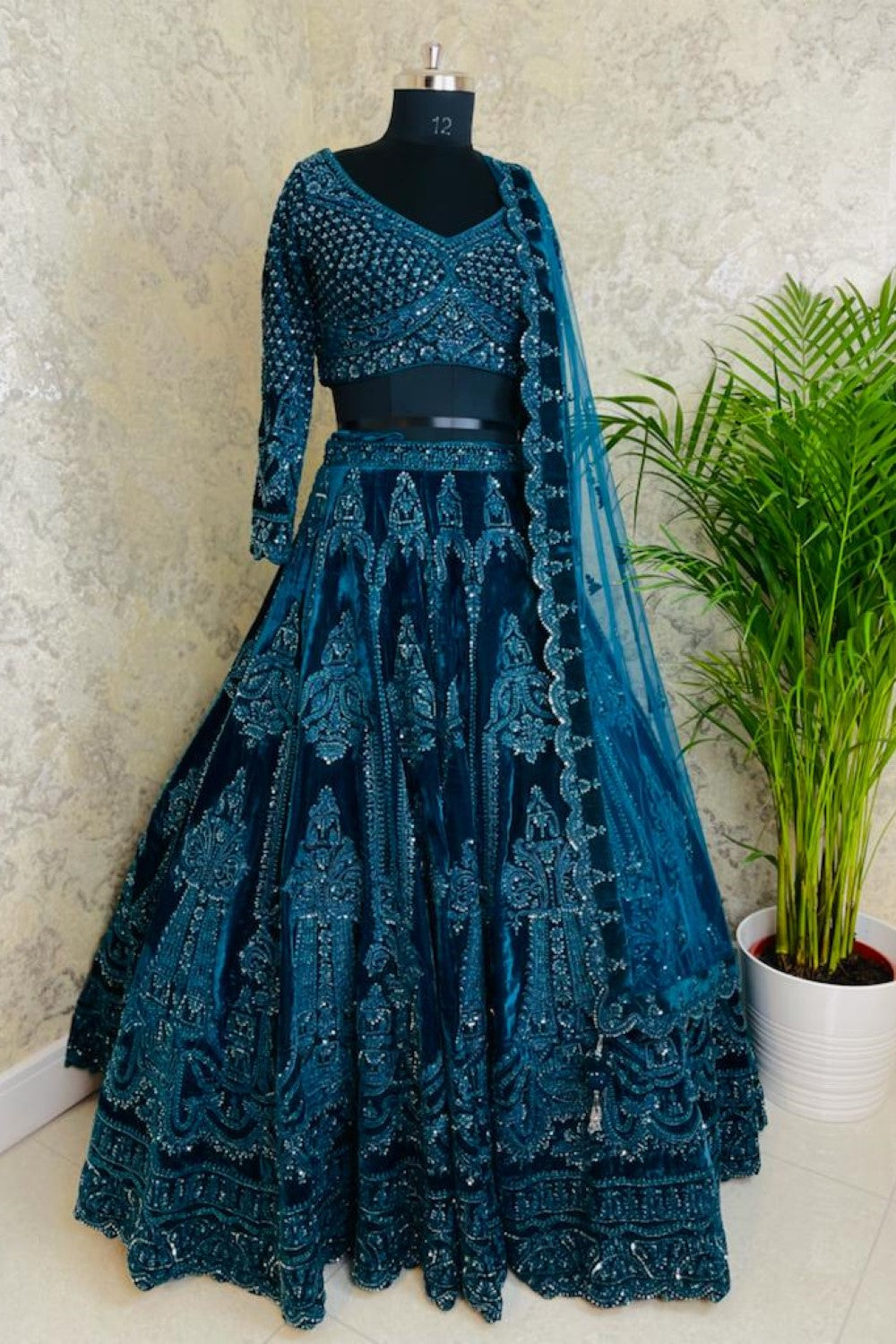 Hand embroidered bridal lehenga