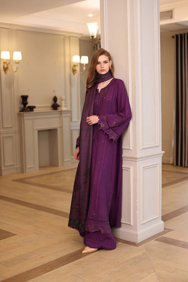 Noor by Saadia Asad | Winter Embroidered Printkhaas 25 | D10 - B