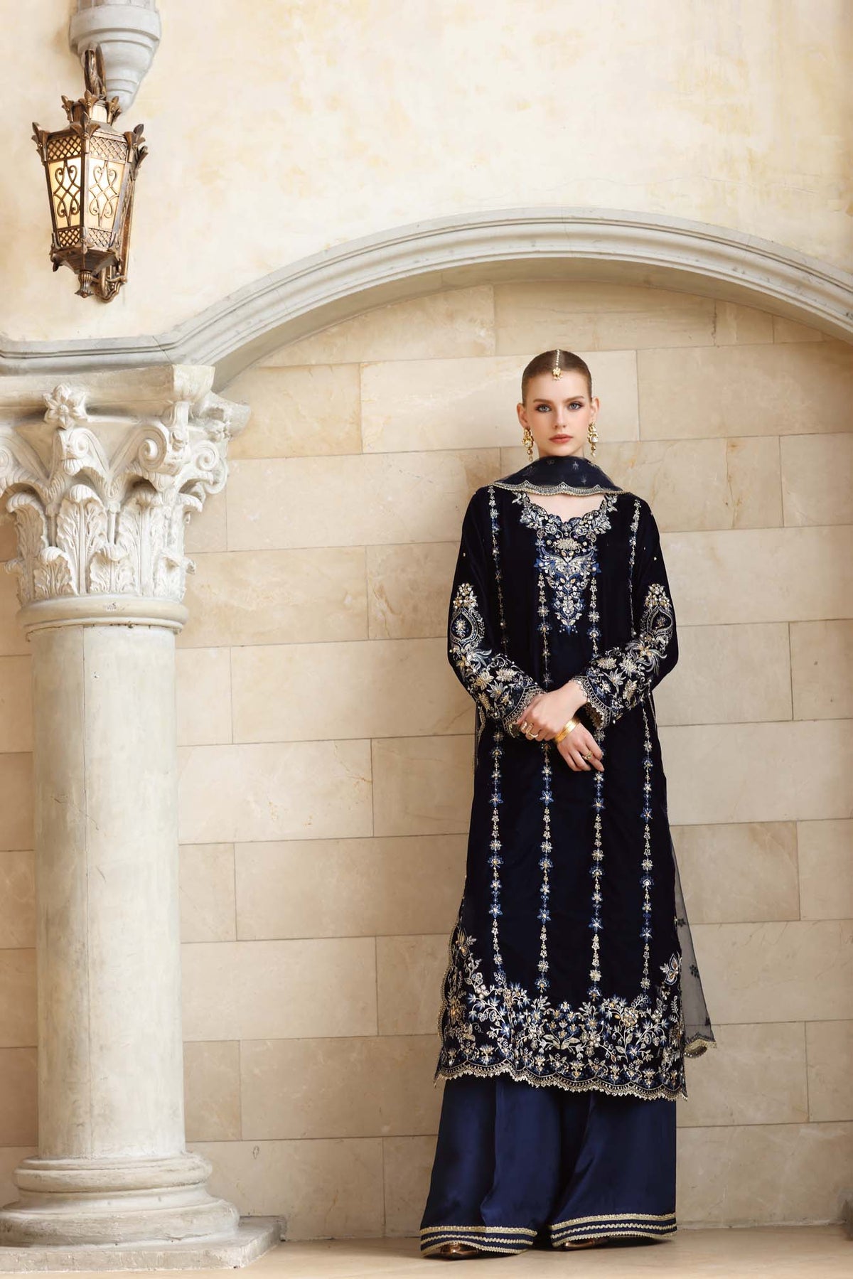 Noor by Saadia Asad | Handcrafted Velvet 25 | Falak