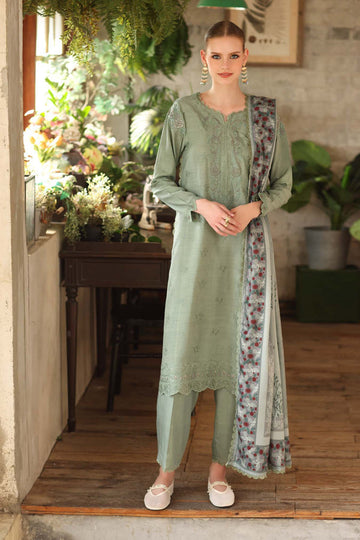 Noor by Saadia Asad | Winter Embroidered Printkhaas 25 | D8 - A