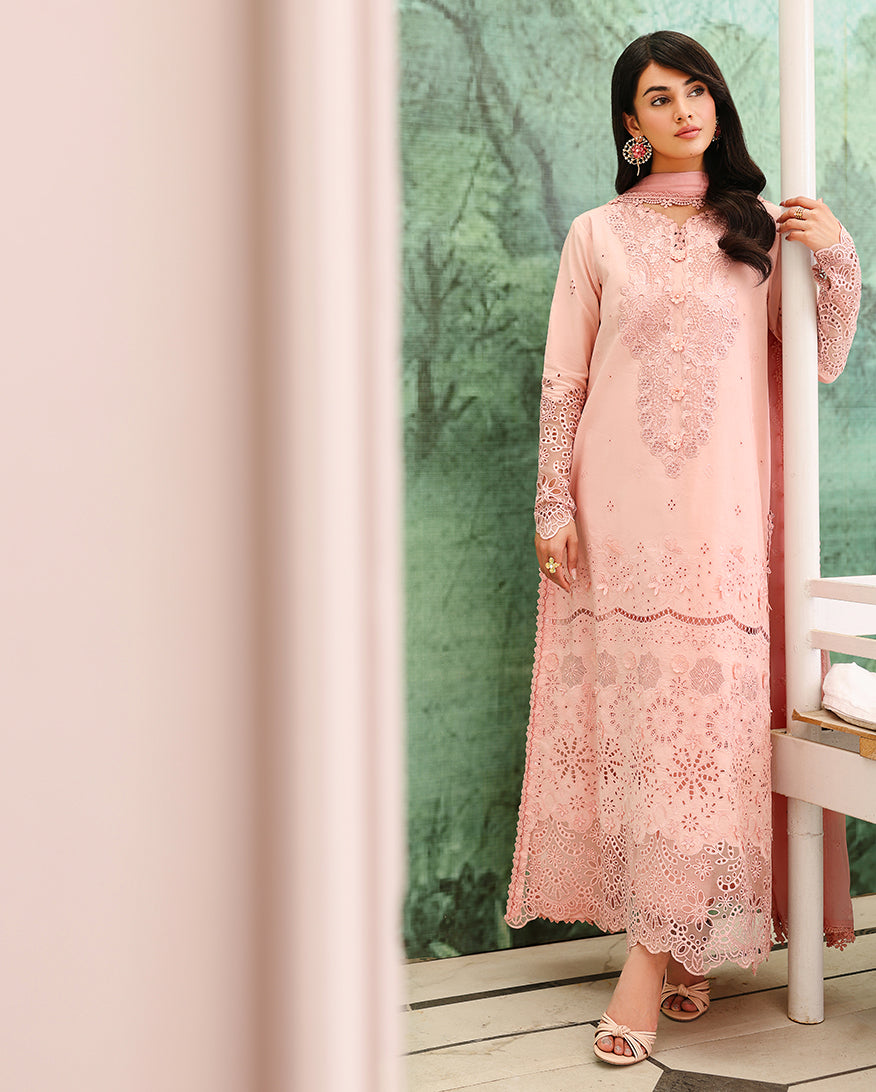 Roheenaz | Veil of Summer Chikankari | Azure Elan