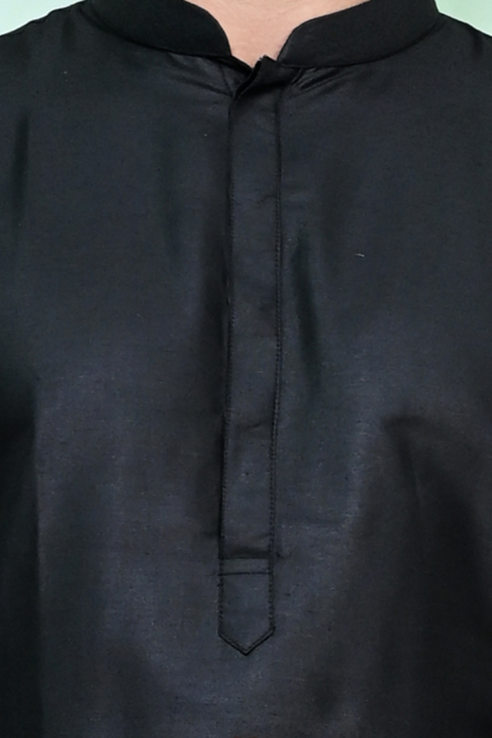 Black Art Silk Kurta Pajama